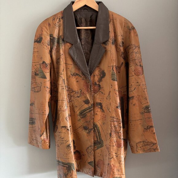 Vintage Printed Collage Leather Jacket - Picture 2 of 16